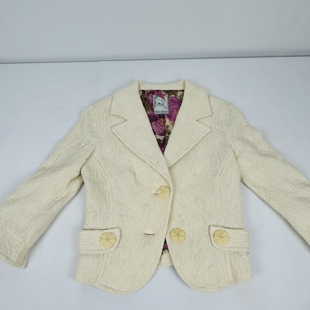 Yoana Baraschi Jacket & Skirt Set Women's XS Designer Ivory Knit 99% Cotton - Picture 9 of 16